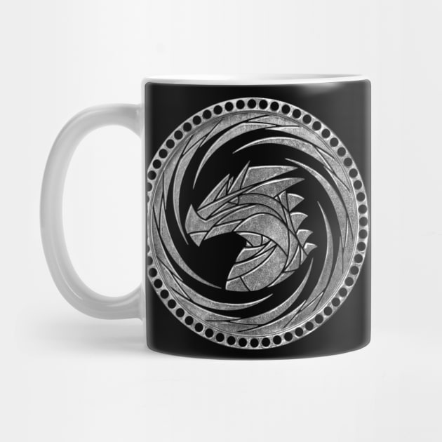 Dragon Coin - Grayscale on Dark by Sexpunk